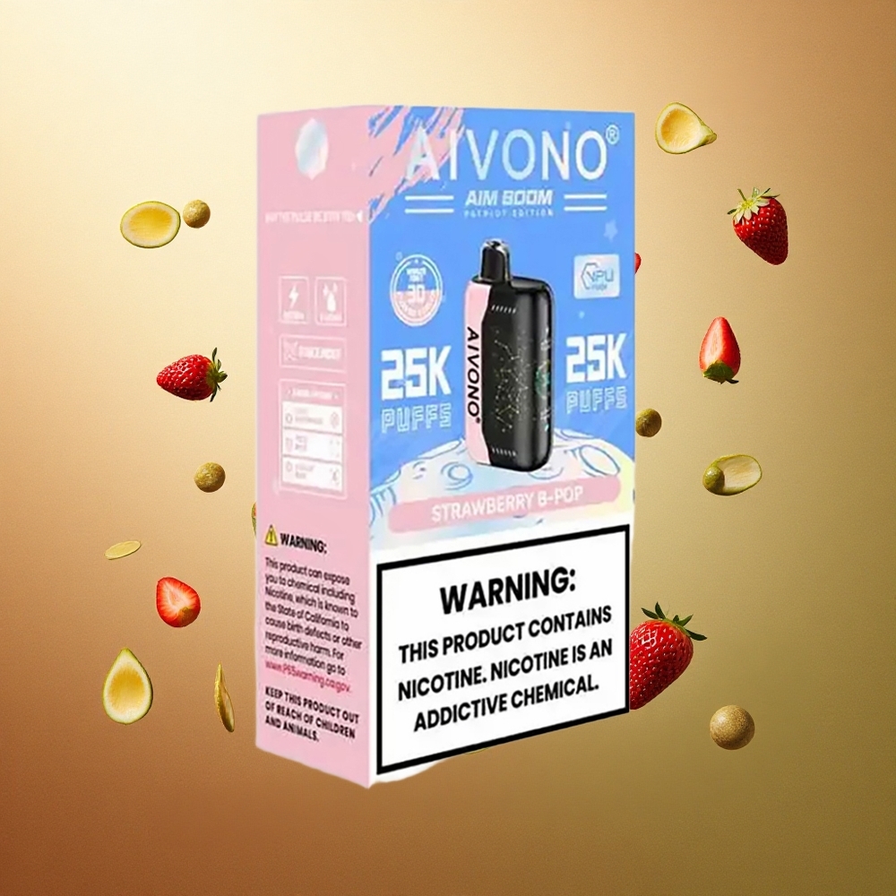 Aivono Aim Boom 25000 Aardbei B Pop Nicotinevrij/Zweef/Nicotine 5% 650mAh Type-C