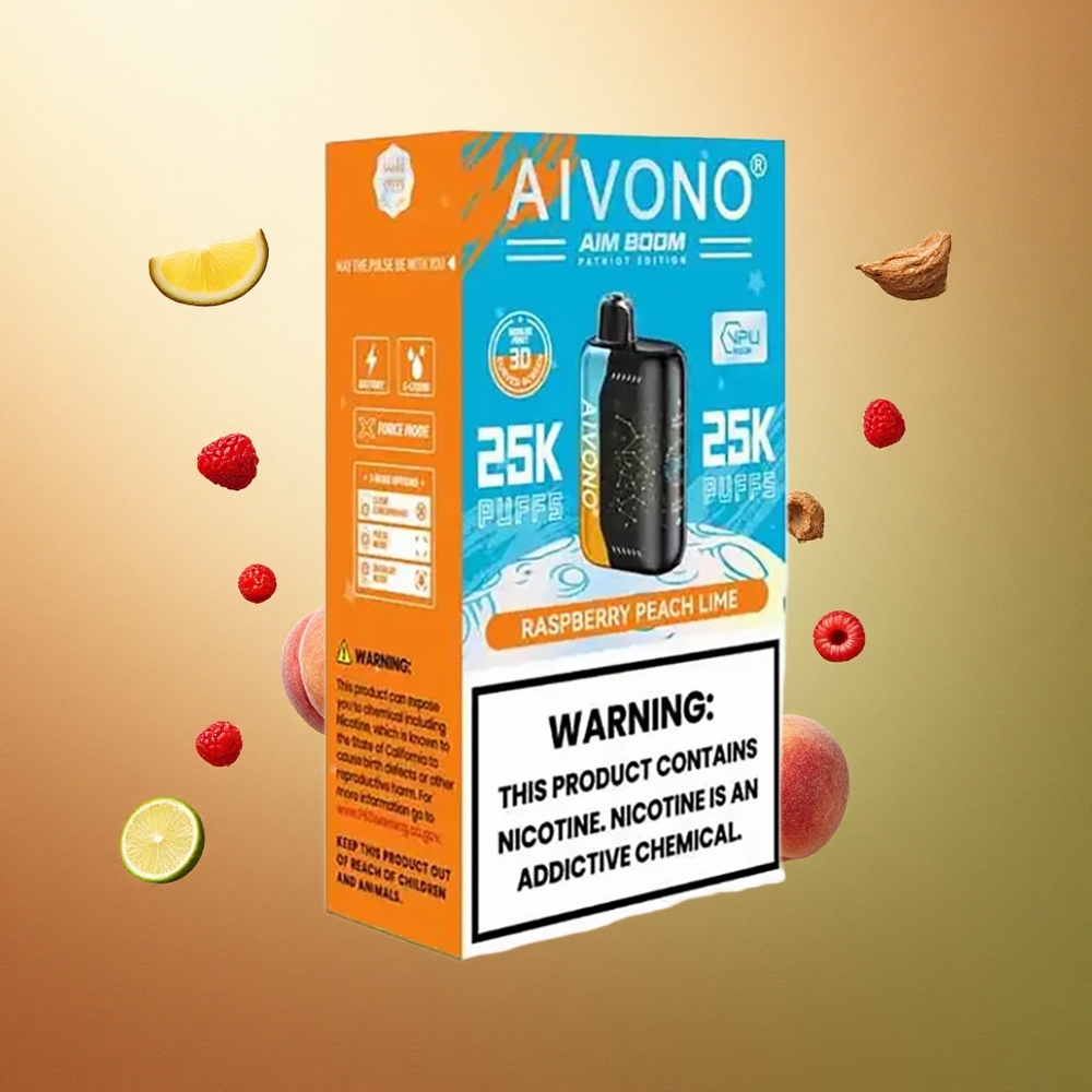 Aivono Aim Boom 25000 Framboos Perzik Limoen 650mAh 0% Nicotine