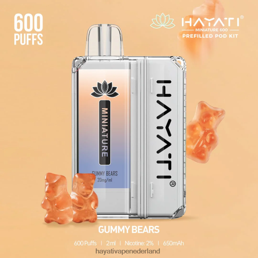 Hayati Miniature 600 podkits gummibeertjes XX66X37 Hayati Flavour List