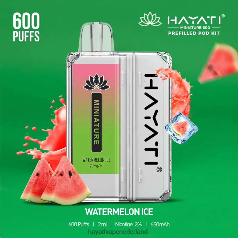 Hayati Miniature 600 podkits watermeloen ijs XX66X50 Hayati Vape Near Me