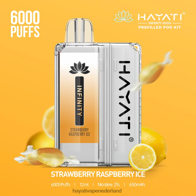 Hayati Infinity 6000 pod-kits aardbei frambozen ijs XX66X161 Hayati Nederland