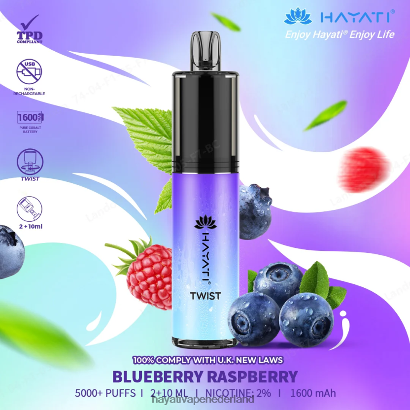 Hayati Twist wegwerpbaar bosbes framboos XX66X66 Hayati Flavours