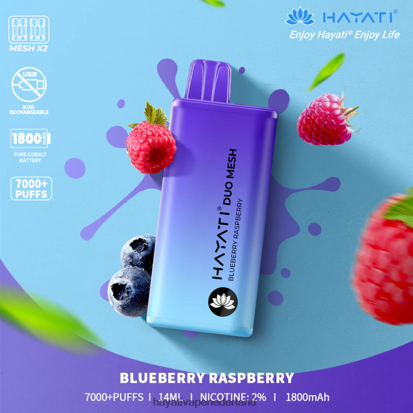 Hayati Duo Mesh wegwerpbaar bosbes framboos XX66X167 Hayati Flavour List