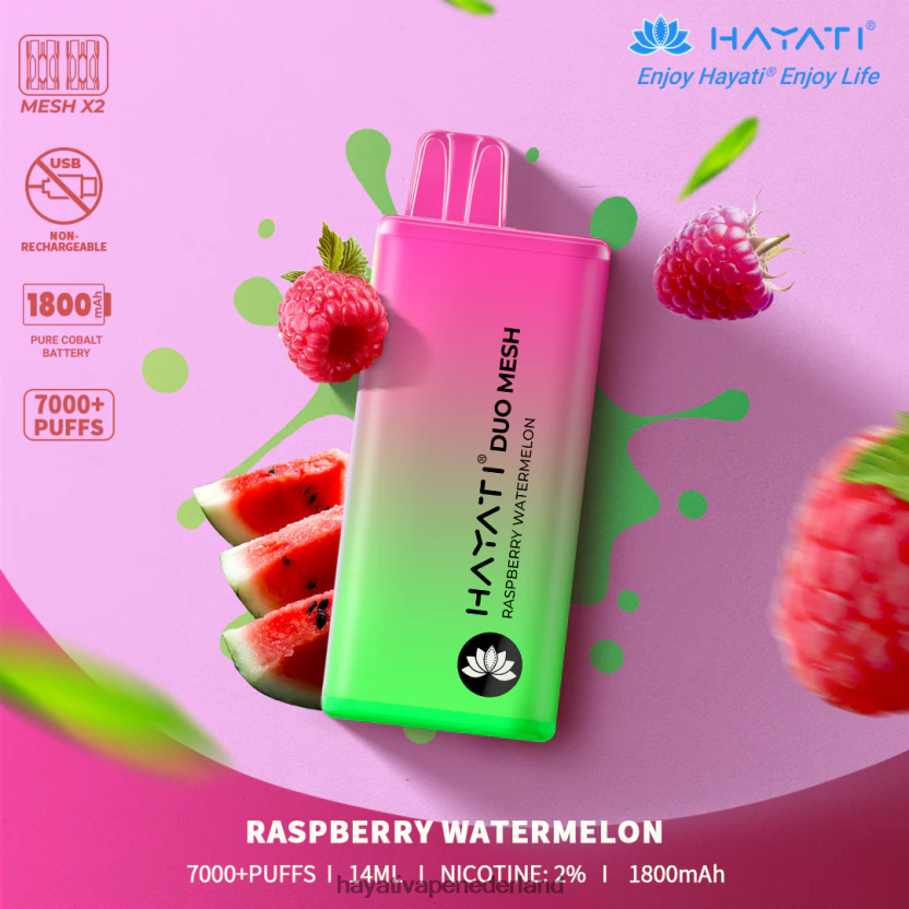 Hayati Duo Mesh wegwerpbaar frambozen watermeloen XX66X178 Hayati Store Nederland