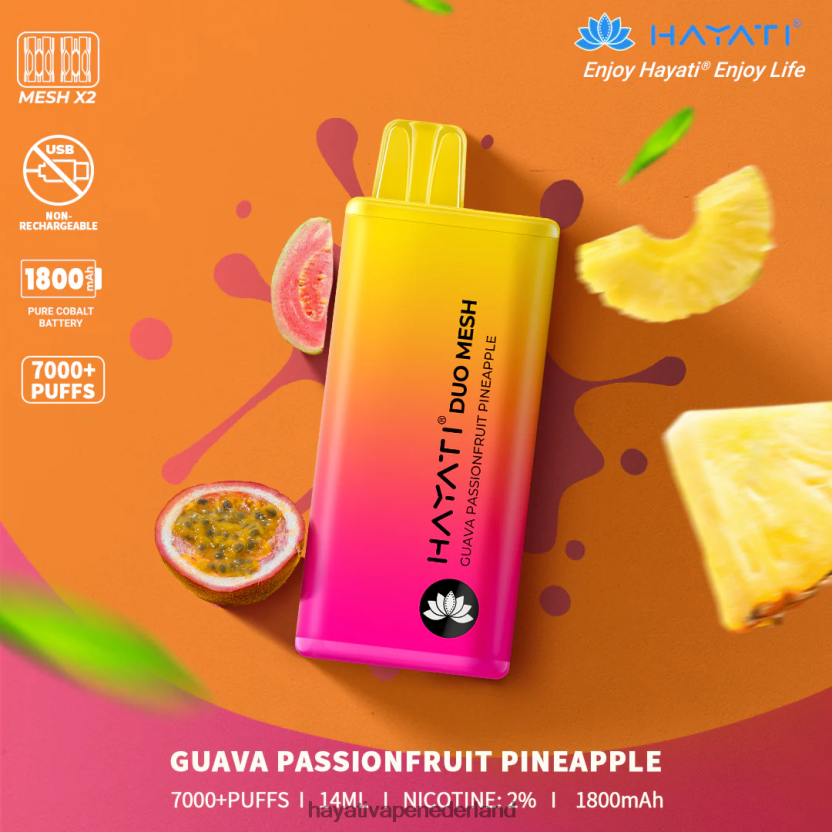 Hayati Duo Mesh wegwerpbaar guave passievrucht ananas XX66X170 Hayati Vape Near Me
