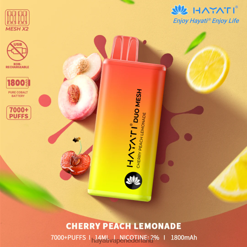Hayati Duo Mesh wegwerpbaar kersen perzik limonade XX66X168 Hayati Store Nederland