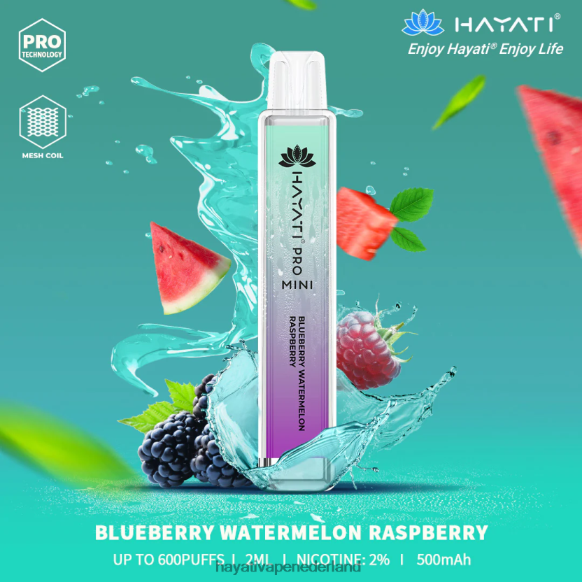 Hayati Pro Mini wegwerpbaar bosbes watermeloen framboos XX66X25 Hayati Vape Nicotine