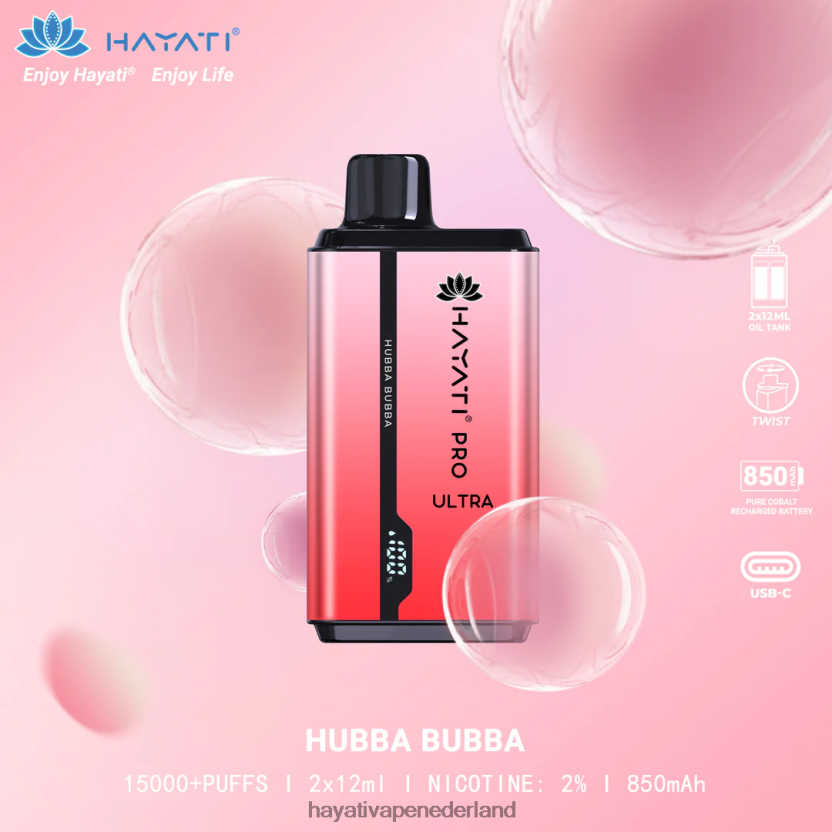 Hayati Pro Ultra wegwerpbare 15.000 trekjes hubba bubba XX66X201 Hayati Nederland